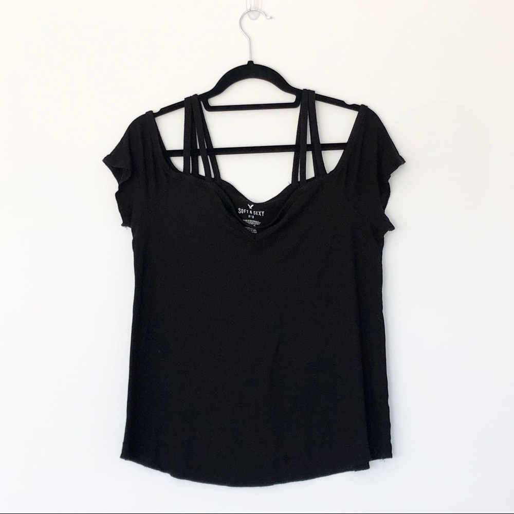 LAST CHANCE - American Eagle Soft & Sexy Swing Top Black